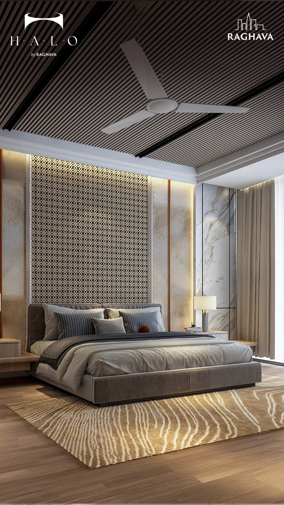 Raghava Halo — a light-filled master bedroom interior